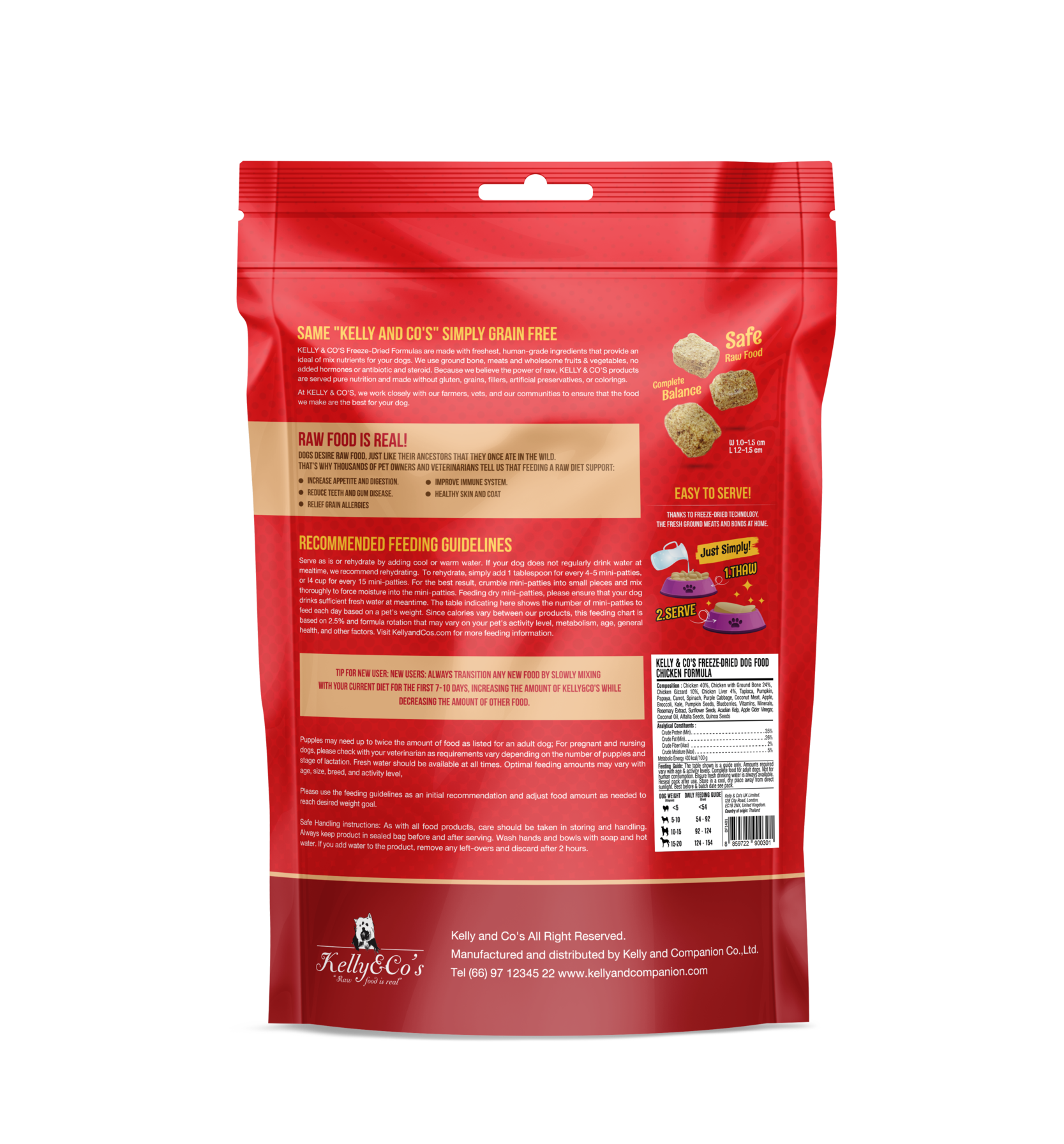 Kelly & Co's Freeze Dried Raw Dinner Chicken Formula