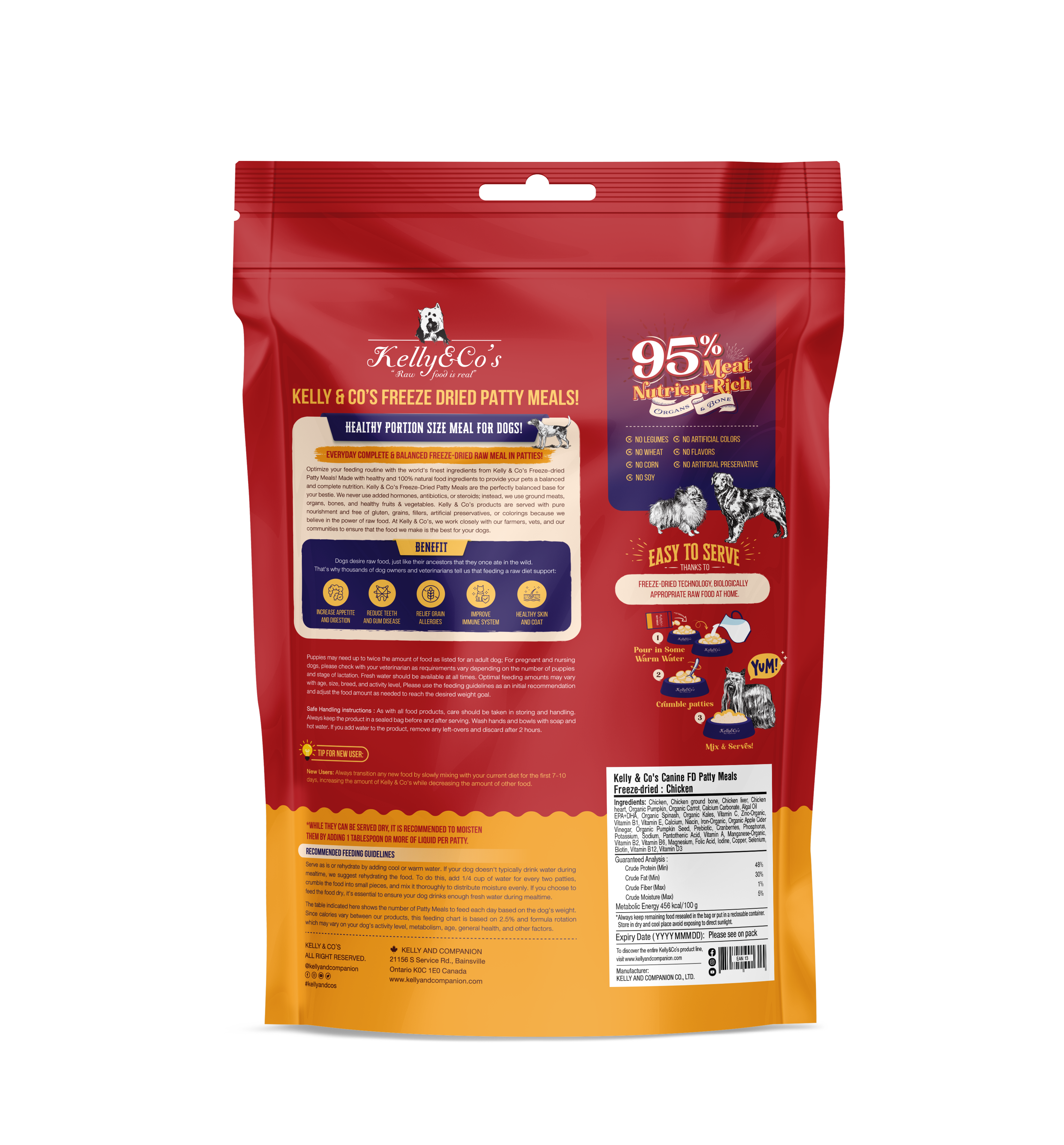 Kelly & Co’s Canine Patty Meals Chicken Formula