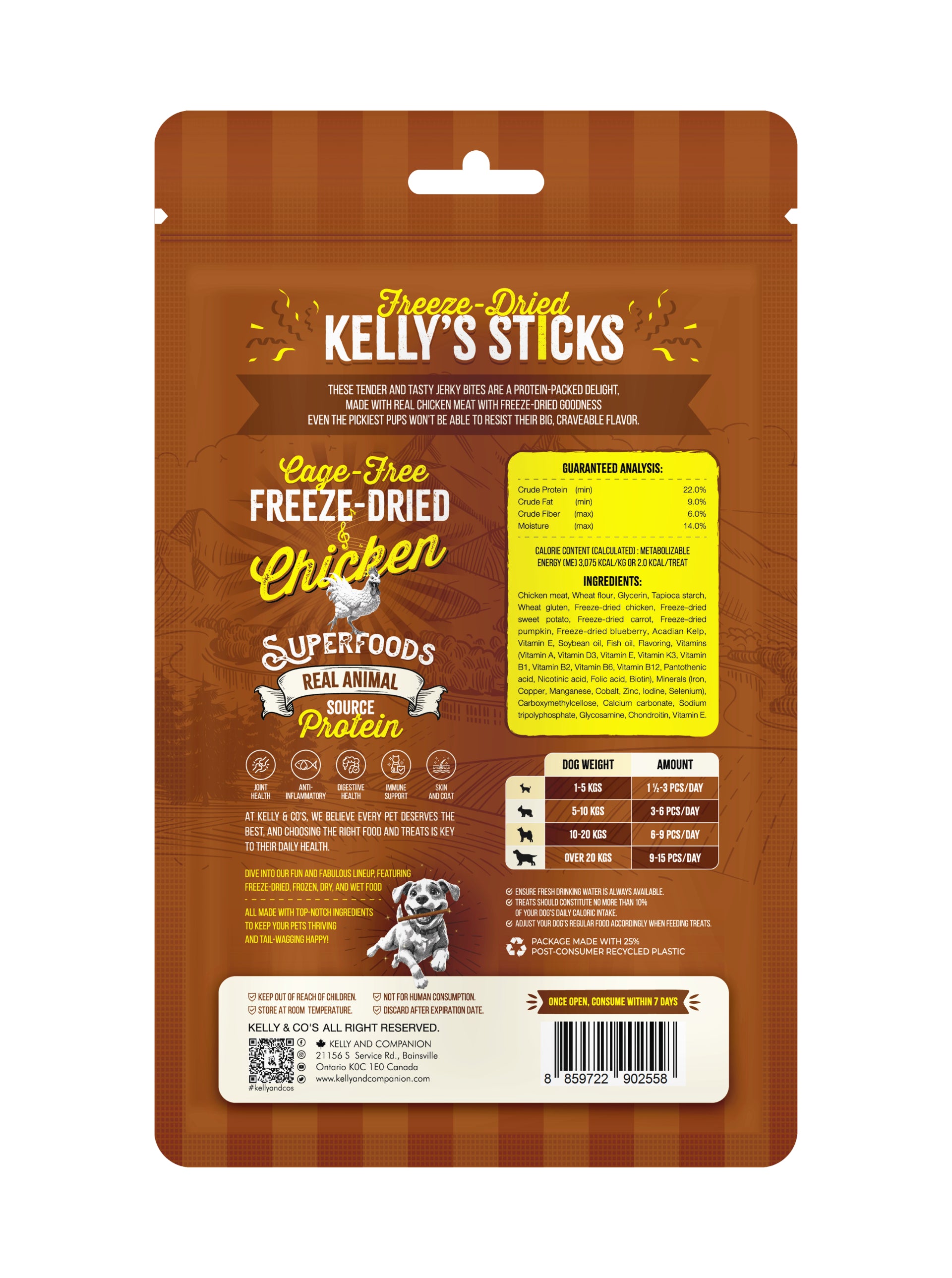 KELLY & CO'S FREEZE-DRIED STICK BEEF BACON FLAVOUR