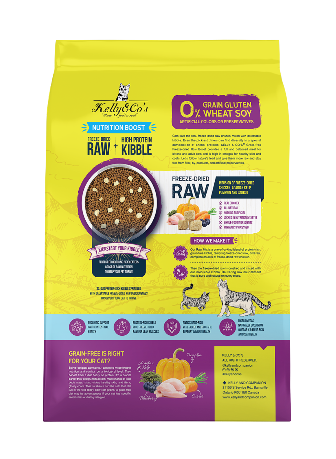 Kelly & Co's Grain-free Raw Boost Chicken and Salmon Flavour for Cat