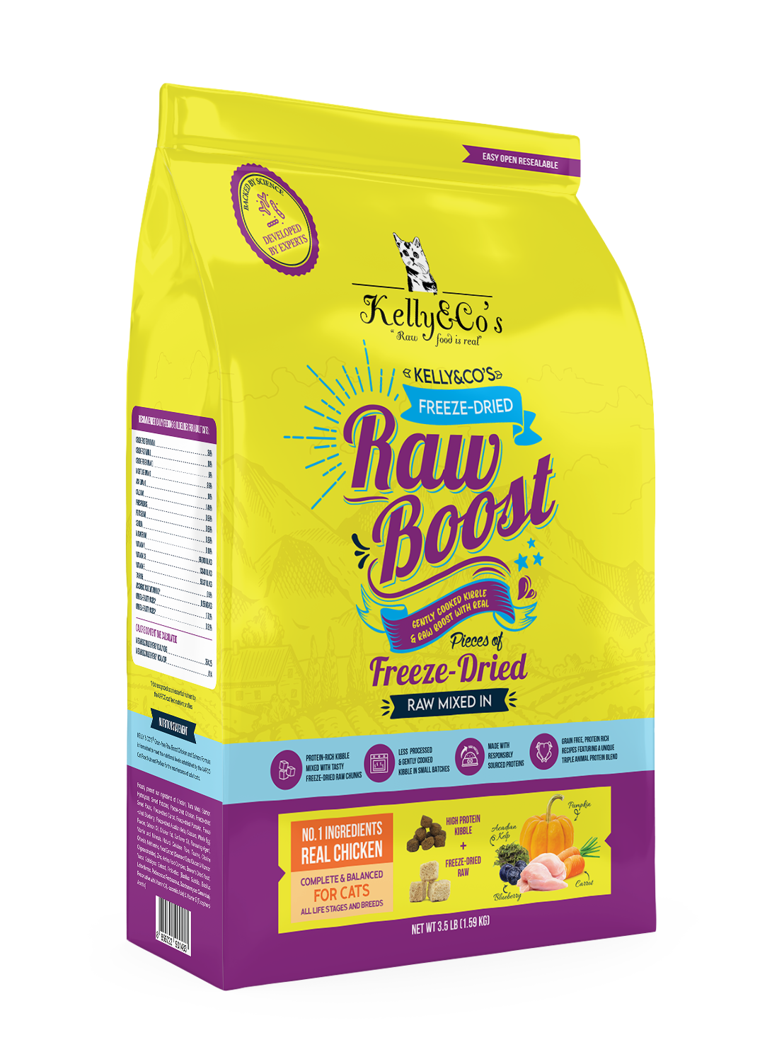 Kelly & Co's Grain-free Raw Boost Chicken and Salmon Flavour for Cat
