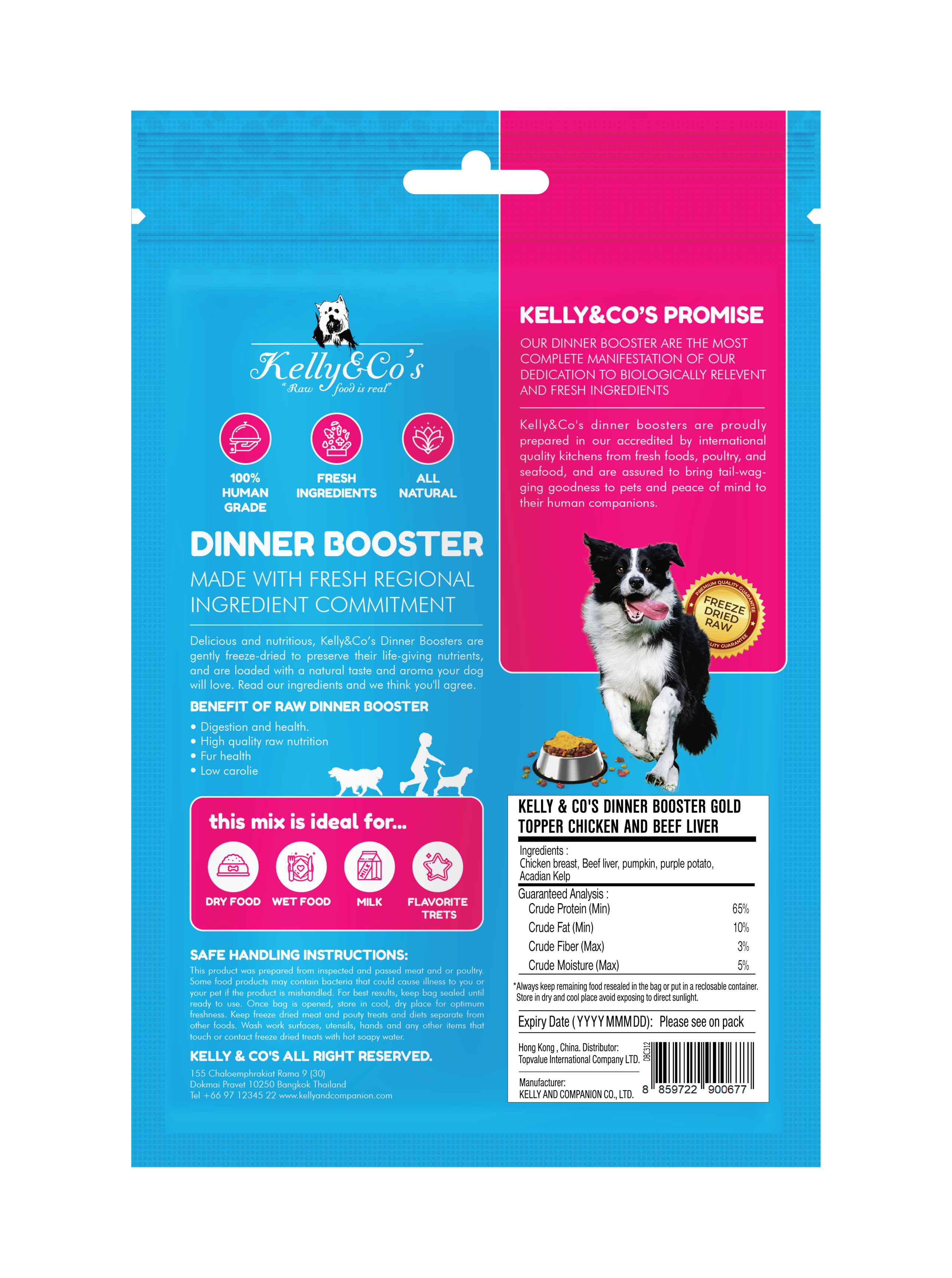 Kelly & Co's Dinner Booster Gold Chicken & Beef Liver with superfood