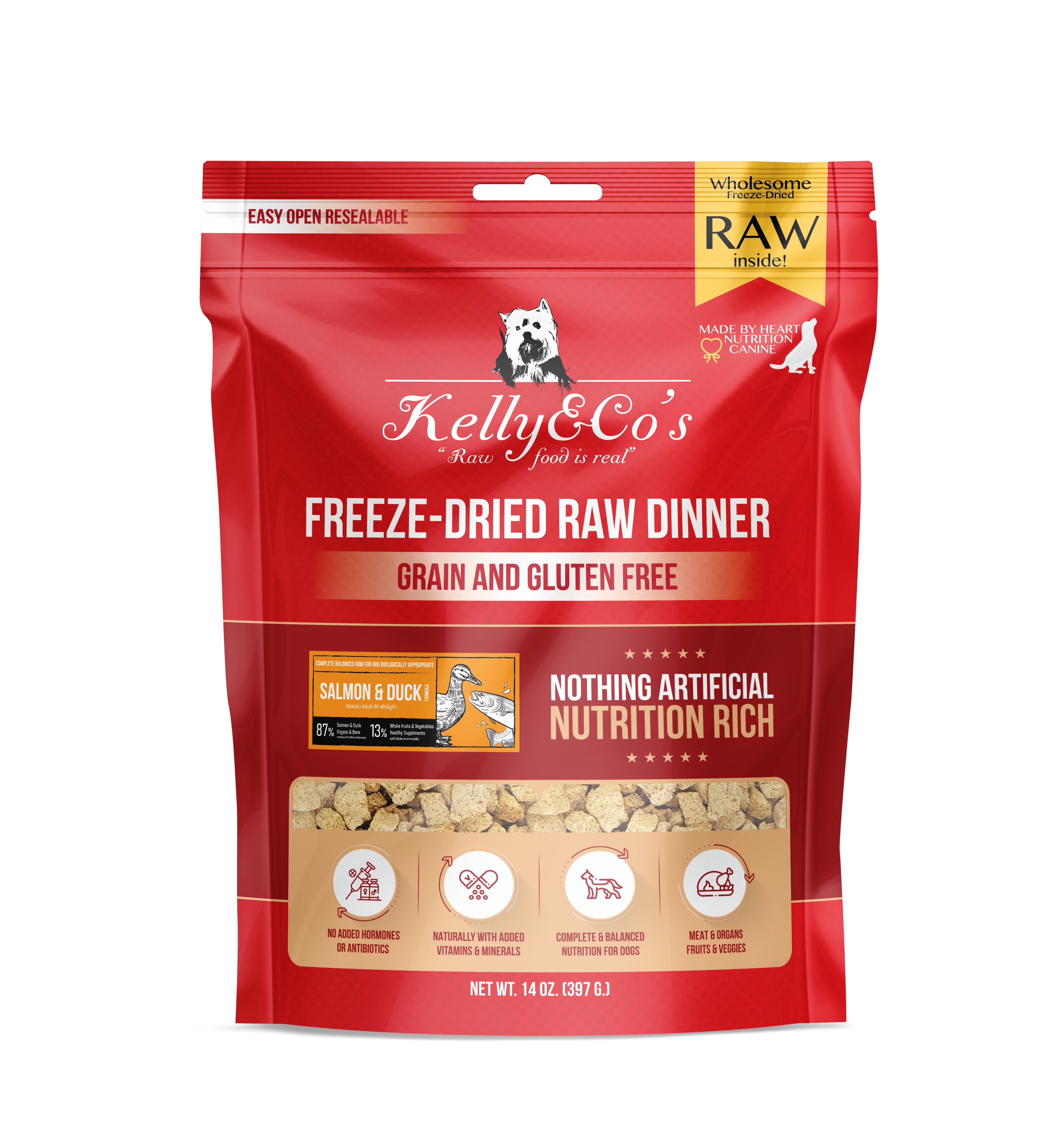Kelly & Co's Freeze Dried Raw Dinner Salmon with Duck Formula
