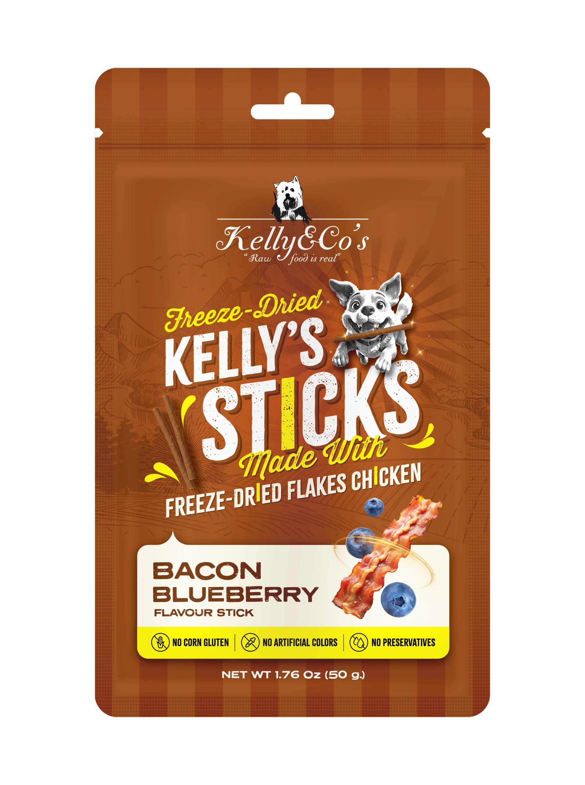 KELLY & CO'S FREEZE-DRIED STICK BEEF BACON FLAVOUR