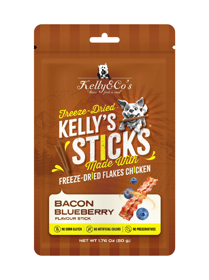 Kelly & Co's Freeze-Dried Stick Bacon Blueberry Flavor