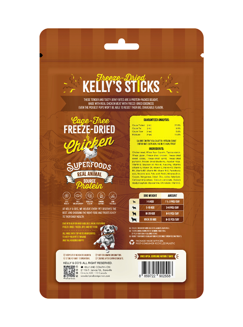 Kelly & Co's Freeze-Dried Stick Bacon Blueberry Flavor