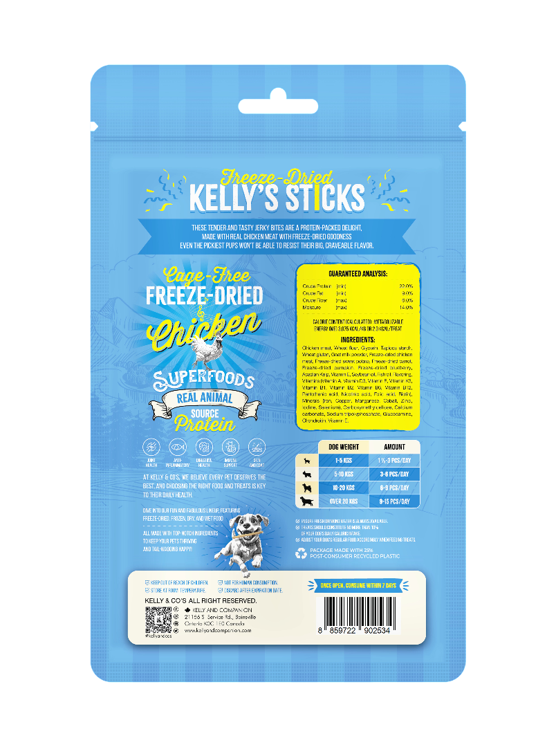 Kelly & Co's Freeze-Dried Stick Goat Milk Blueberry Flavor