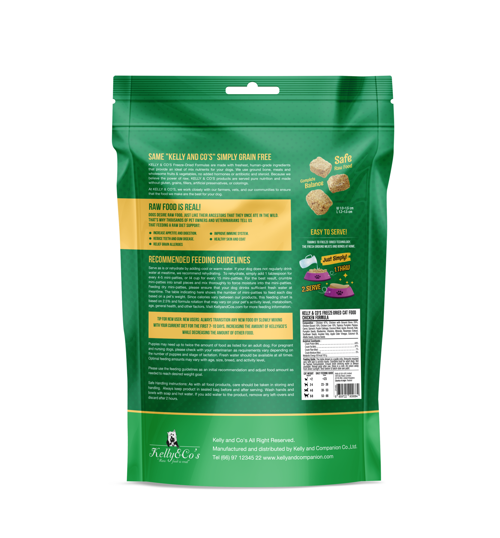 Kelly & Co's Freeze Dried Raw Dinner Chicken Formula