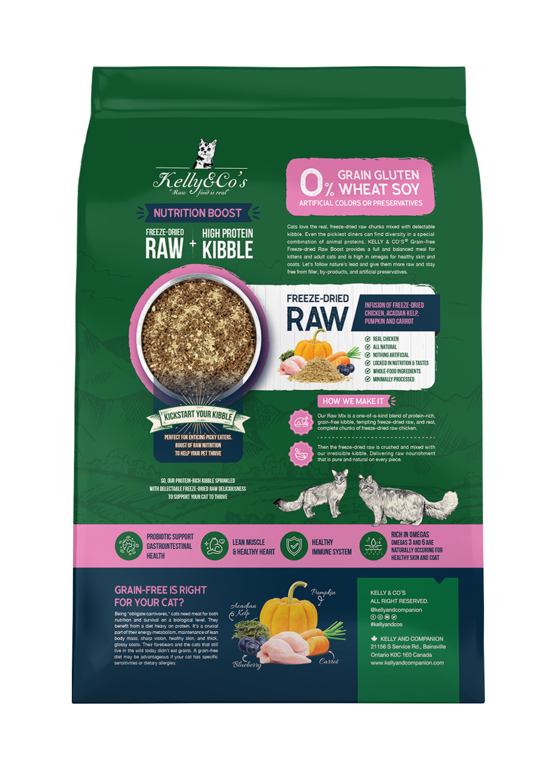 Kelly & Co's Freeze-Dried Raw Mixed Chicken Kibbles Dry Cat Food