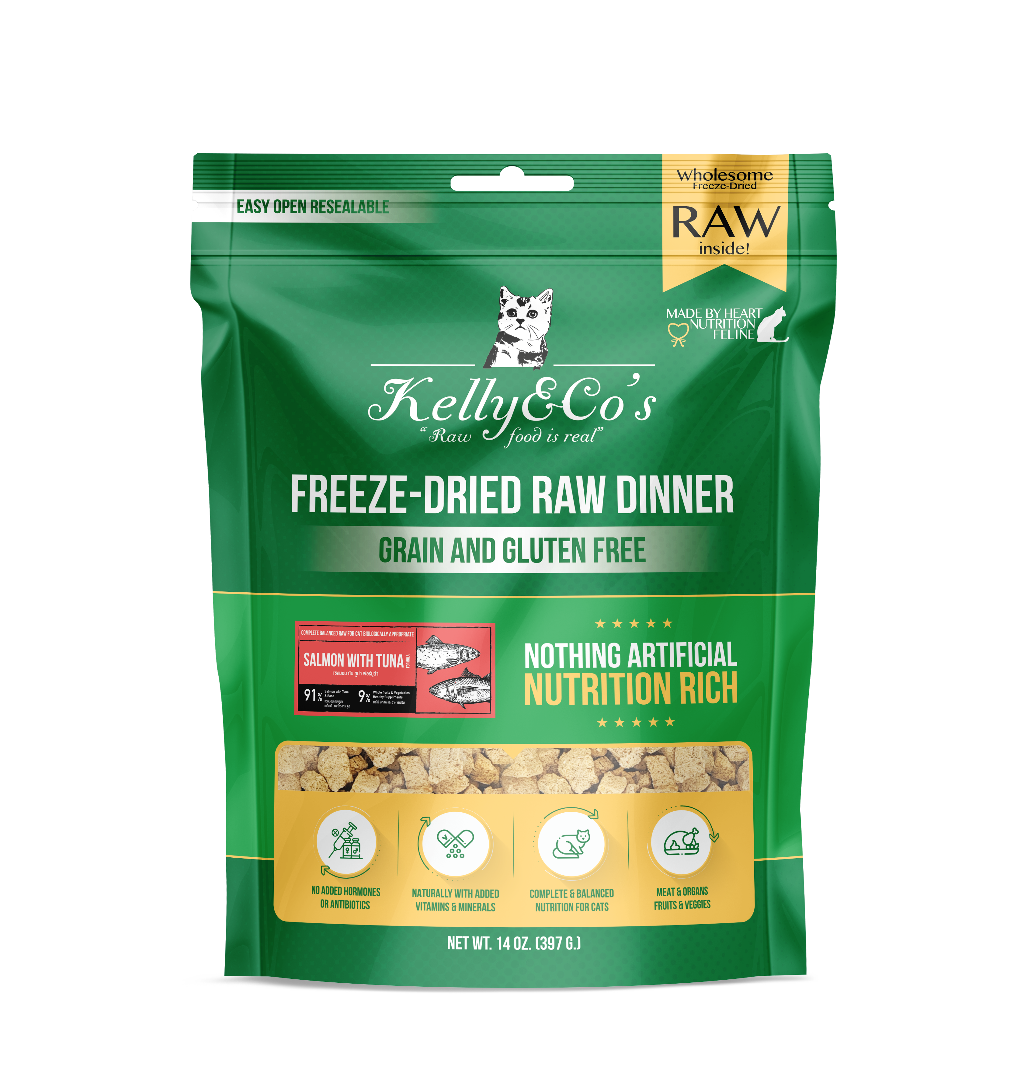 Kelly & Co's Freeze Dried Raw Dinner Salmon with Tuna Formula