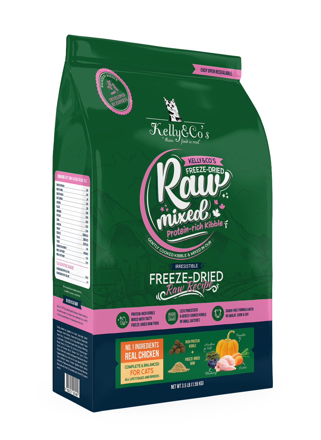 Kelly & Co's Freeze-Dried Raw Mixed Chicken Kibbles Dry Cat Food