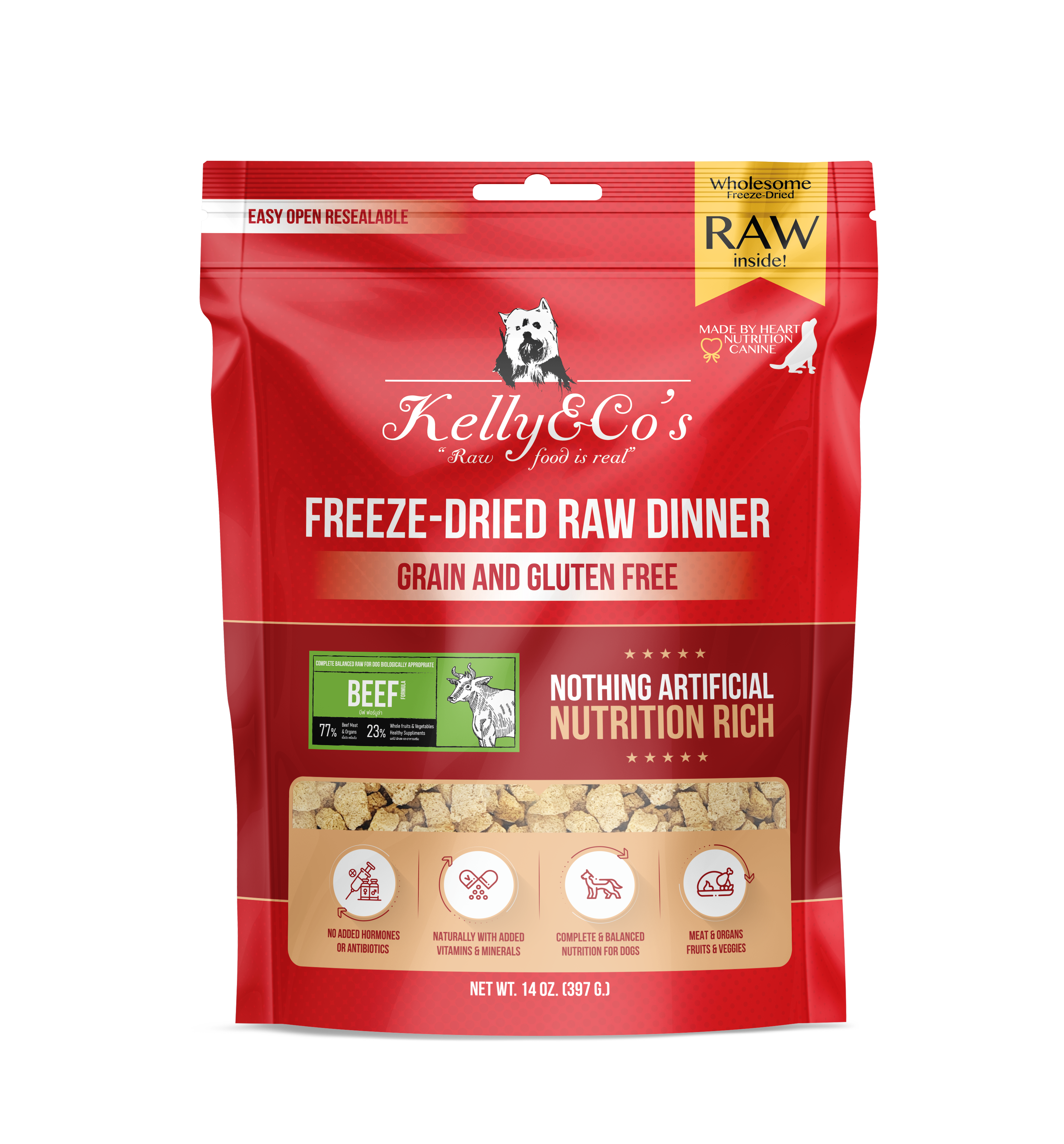 Kelly & Co's Freeze Dried Raw Dinner Beef Formula