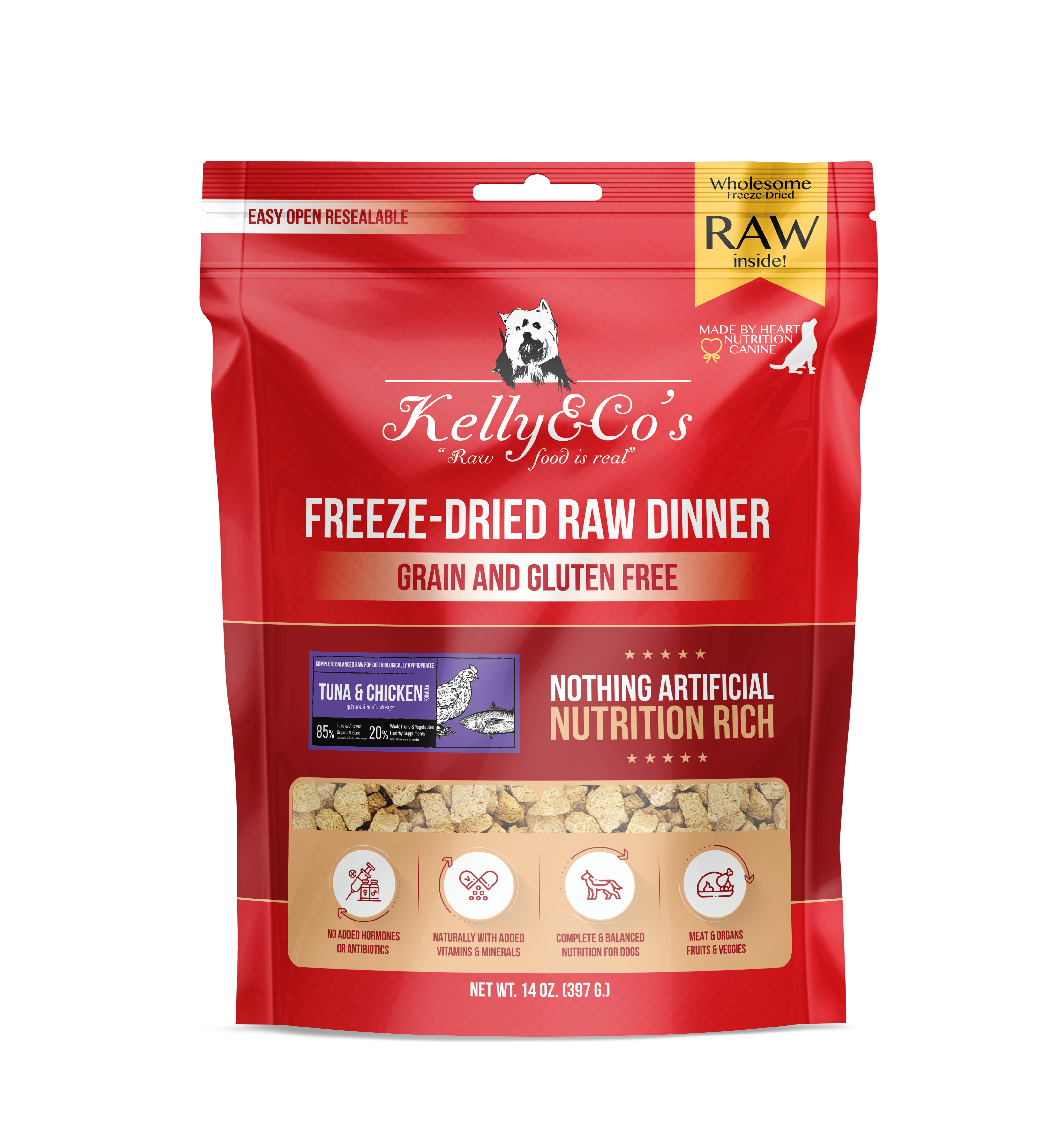 Kelly & Co's Freeze Dried Raw Dinner Tuna & Chicken Formula