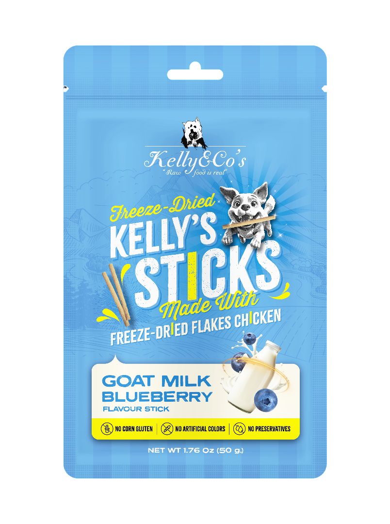 Kelly & Co's Freeze-Dried Stick Goat Milk Blueberry Flavor